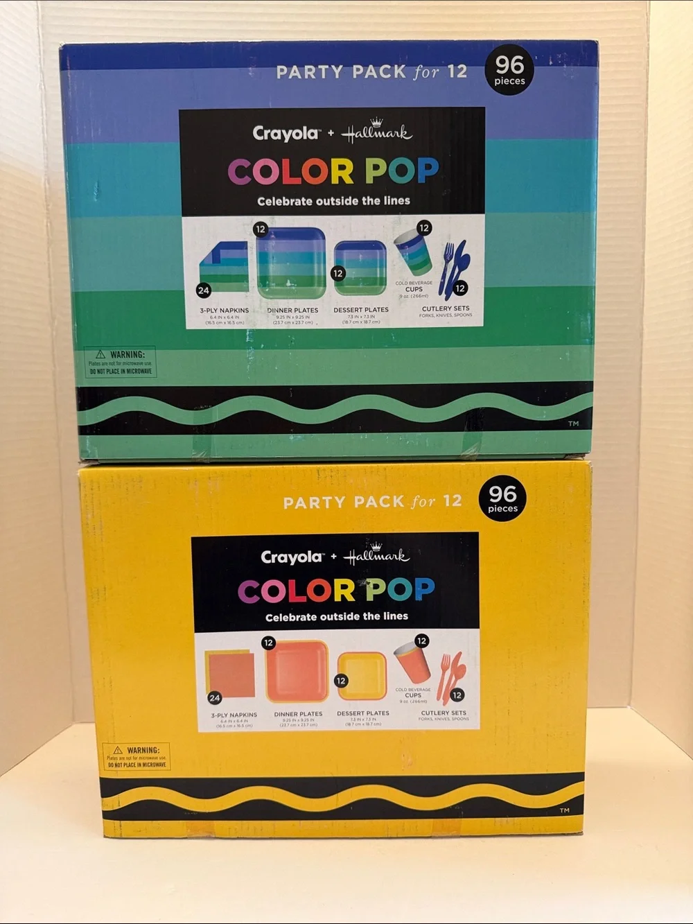Crayola Color Pop Party Pack - Blue or Yellow Service for 12